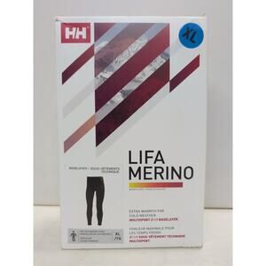 Helly Hansen Men’s Lifa Merino Wool-Blend Pant Black 48320 XL NWT